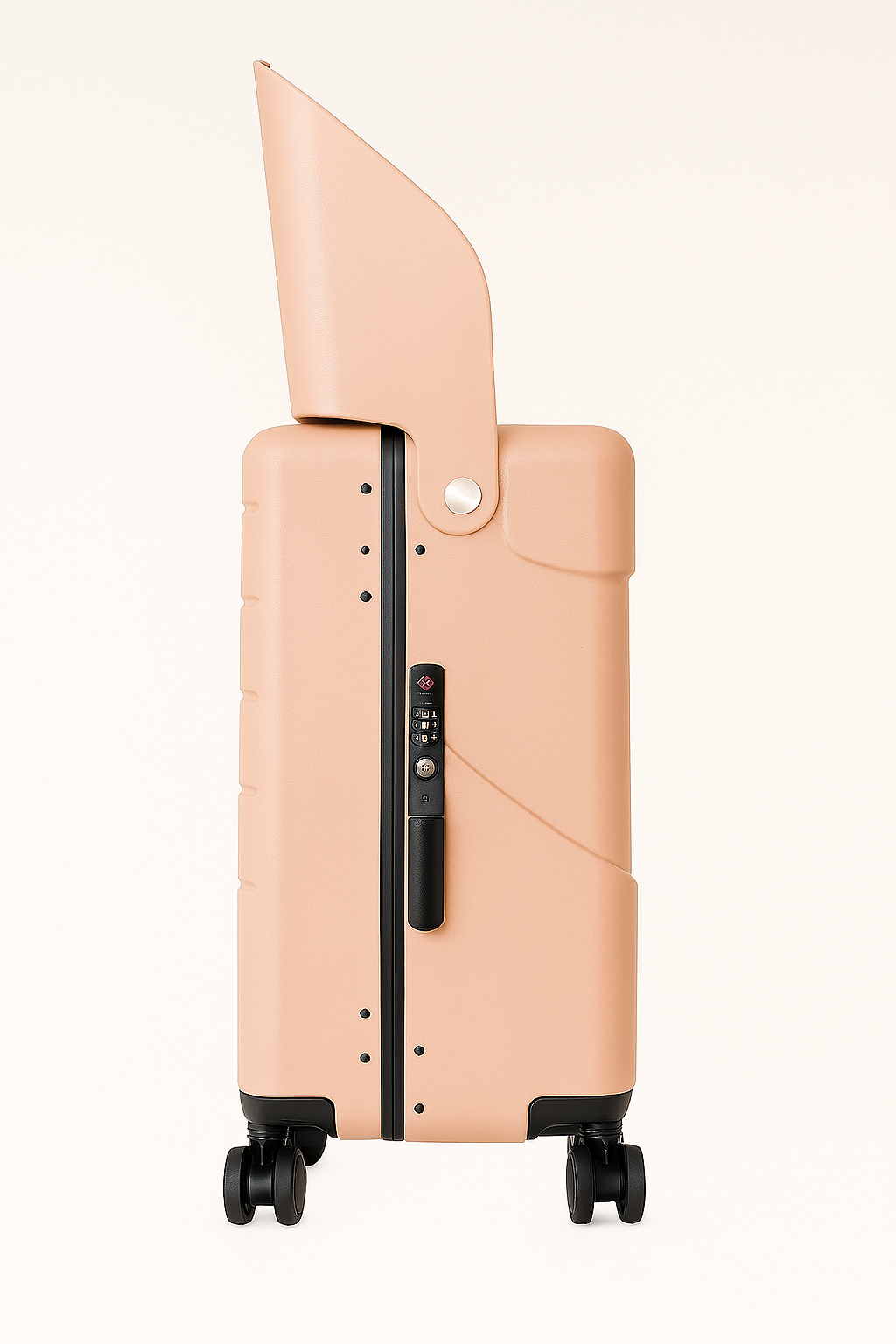 Kendi Premium Ride-On Cabin Suitcase with Aluminium Frame & Built-in Seat – Blush Pink