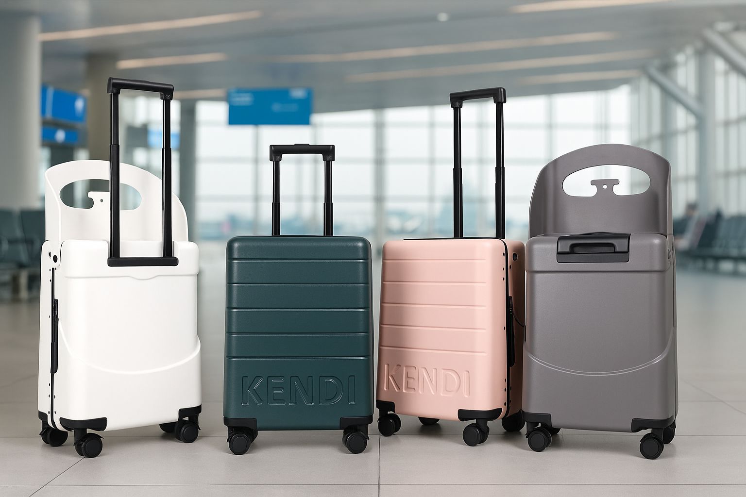 Kendi Premium Carry On Cabin Suitcase with Built-in Seat