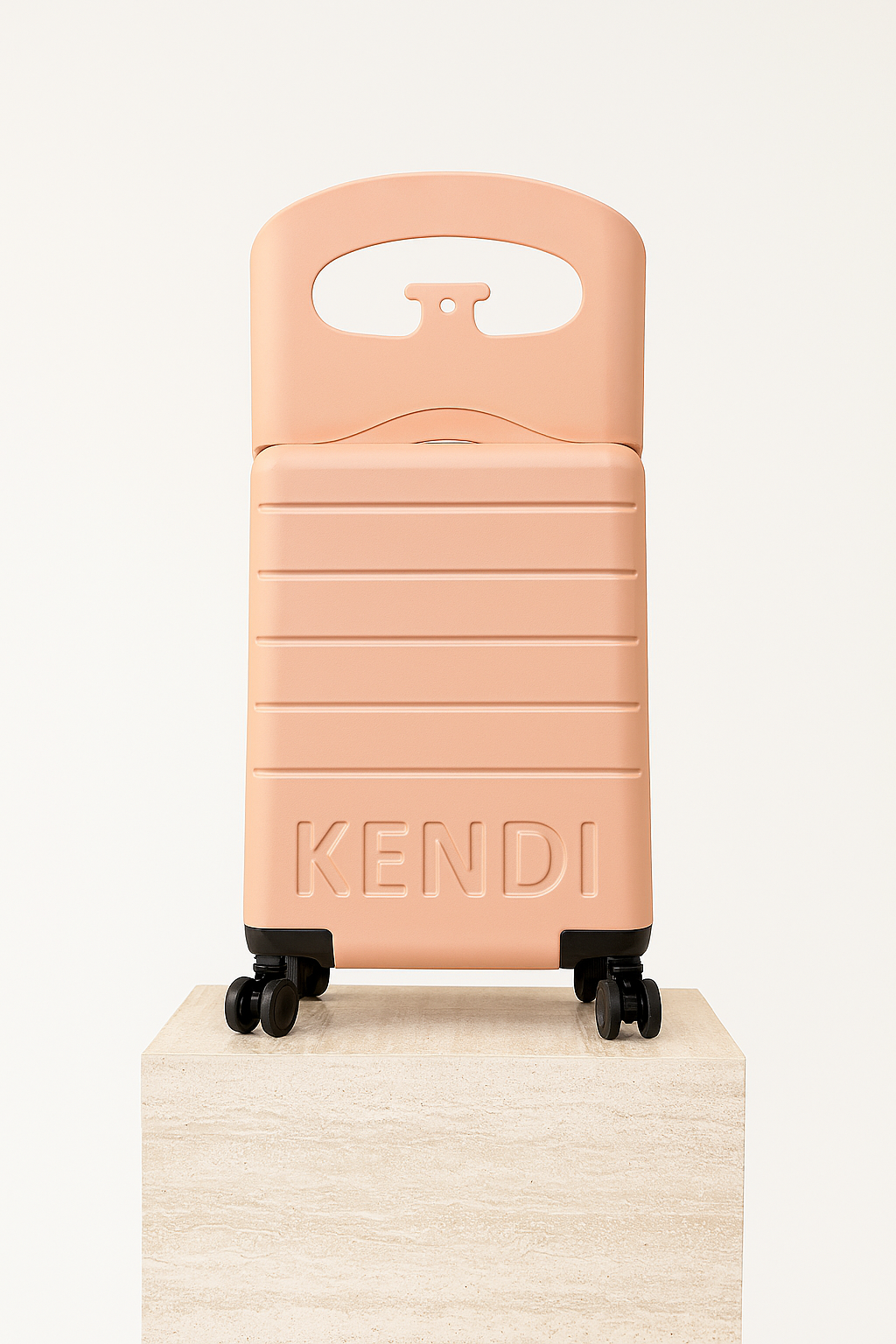 Kendi Premium Ride-On Cabin Suitcase with Aluminium Frame & Built-in Seat – Blush Pink