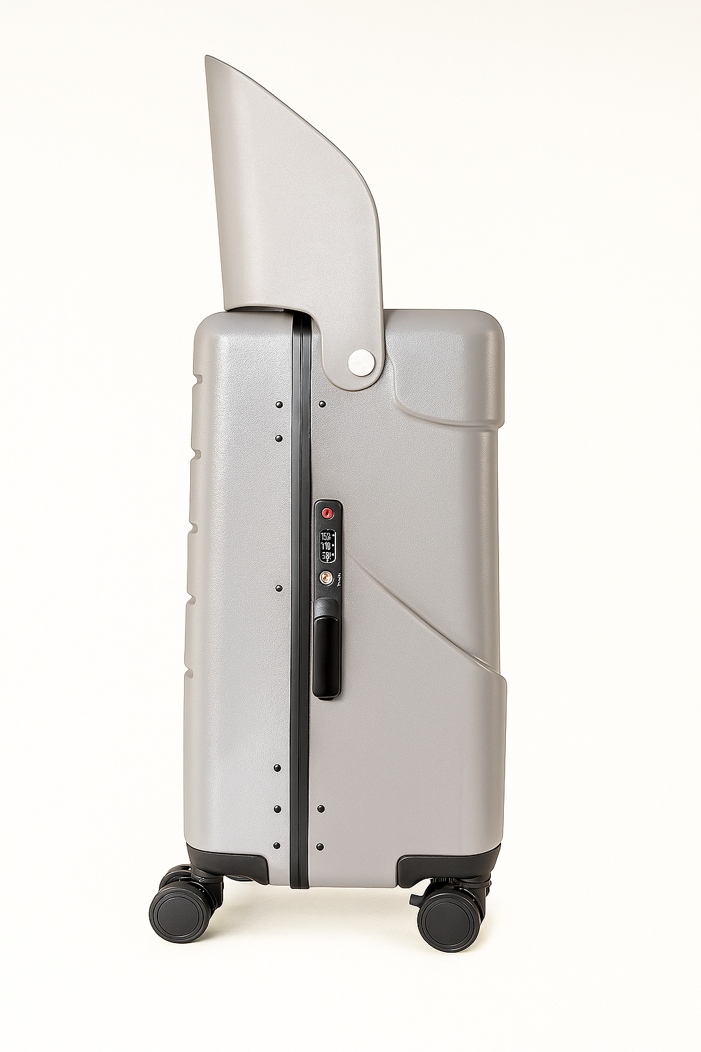 Kendi Premium Carry-On Cabin Suitcase with Aluminium Frame & Built-in Seat – Charcoal Grey