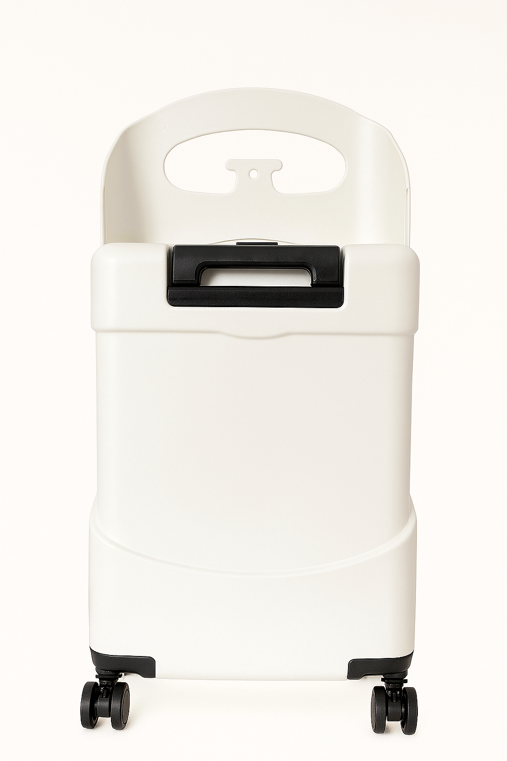 KENDI Premium Carry-On Cabin Suitcase with Aluminium Frame & Built-in Seat – Pearl White