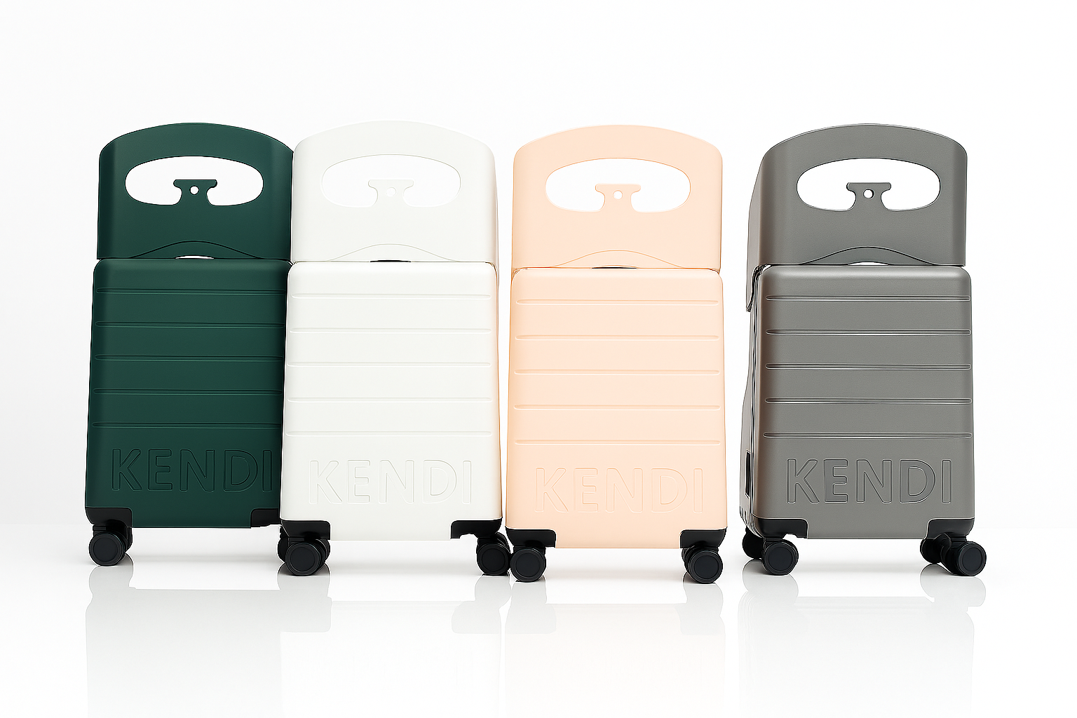 Kendi Premium Carry-On Cabin Suitcase with Aluminium Frame & Built-in Seat – Forest Green