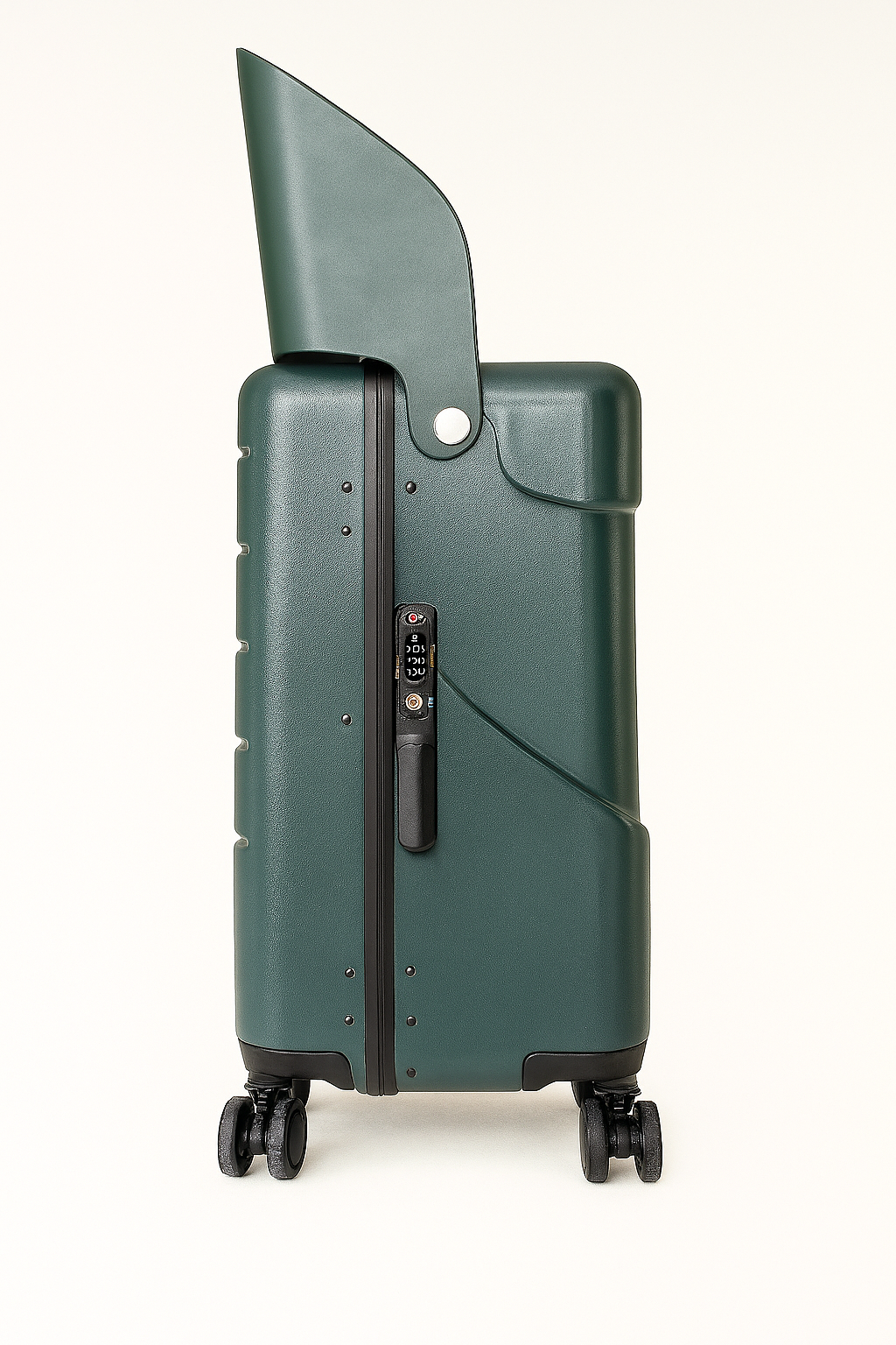 Kendi Premium Carry-On Cabin Suitcase with Aluminium Frame & Built-in Seat – Forest Green