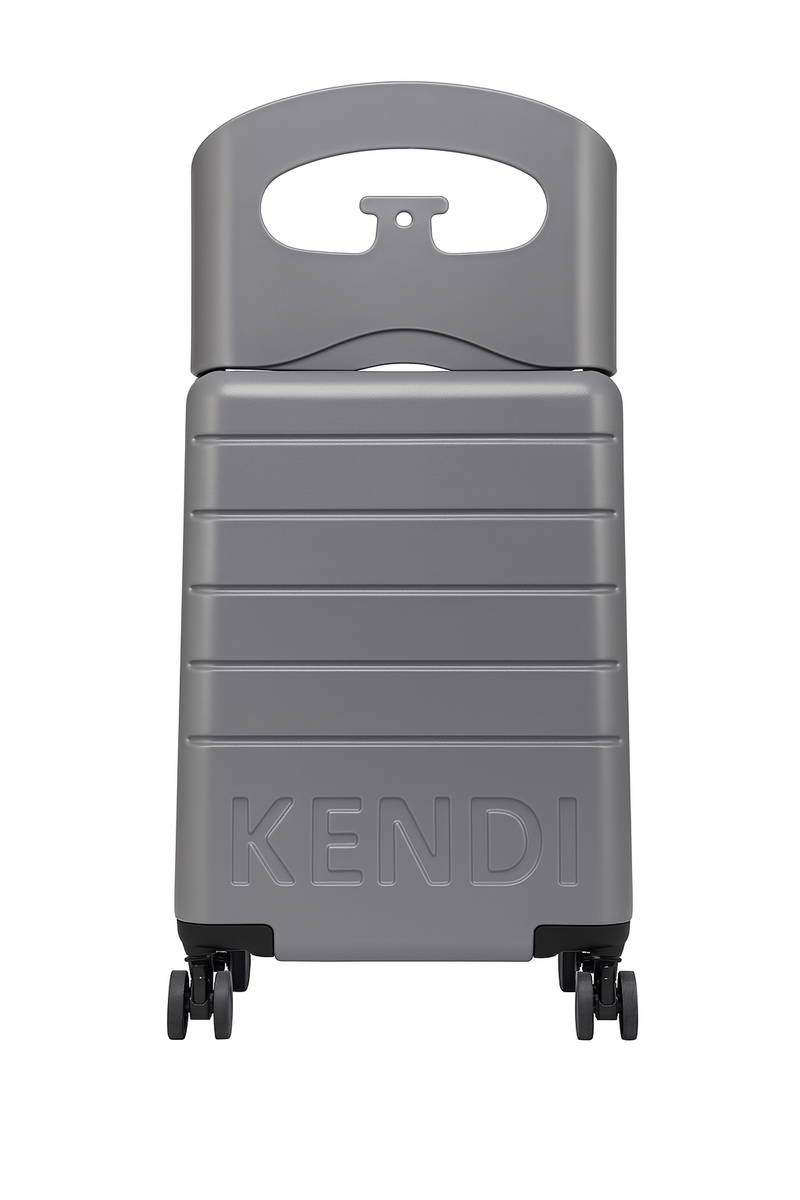 Kendi Premium Carry-On Cabin Suitcase with Aluminium Frame & Built-in Seat – Charcoal Grey